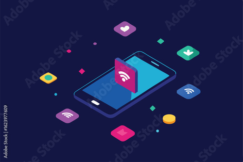 Wallpaper Mural abstract biotech cell structures mergingv with digi (70).eps Torontodigital.ca