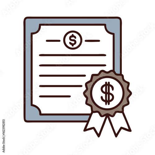 A detailed and artistic illustration of a financial document. This digital artwork elegantly presents the concept of economic growth. 