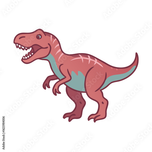 Cute Cartoon Tyrannosaurus Rex Illustration on Black Background for Children's Content