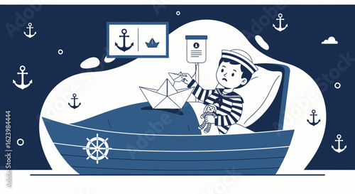 Dreaming Of The Sea Little Patient Imagining Ocean Adventures While Hospitalized
