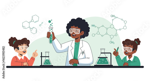 Enthusiastic Youngsters Engaging In Scientific Experiments And Education Demonstrating Knowledge
