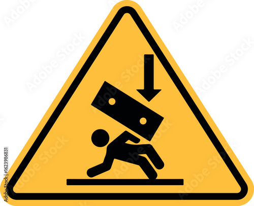risk of crushing hazard warning icon isolated on white background