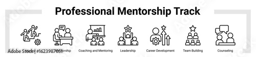Professional Mentorship Track icon sheet banner collection
