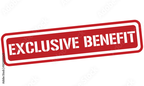 EXCLUSIVE BENEFIT red stamp text vector, rubber stamp