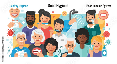 Promoting Daily Well Being Showing Healthy Habits For Stronger Immune System