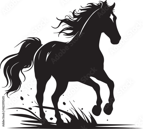 Grace and Strength of a Running Stallion