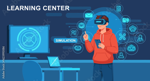 Modern Virtual Reality Learning Center Simulation With Interactive Technologies