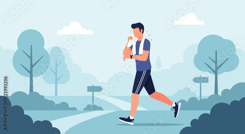 Morning Jog In The Park Shows Dedication To Active Lifestyle And Physical Fitness