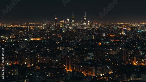 Wallpaper Mural Vibrant city skyline illuminated at night with countless glowing lights Torontodigital.ca