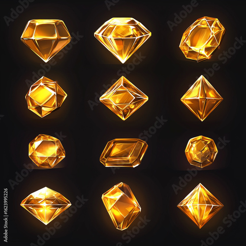 Wallpaper Mural set of golden diamonds Torontodigital.ca