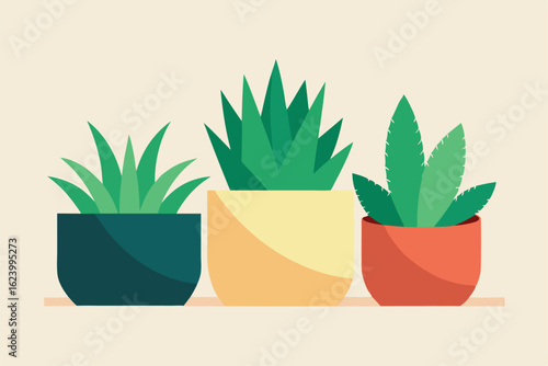 potted aloe vera and succulents in modern ceramic  (1).eps