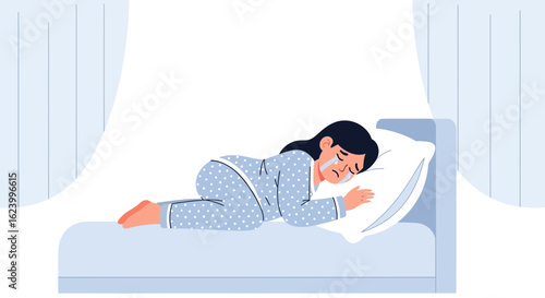 Woman Feeling Sad Depressed Crying Alone In Bed Mental Health Concept