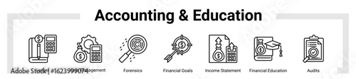 Accounting & Education icon sheet banner collection