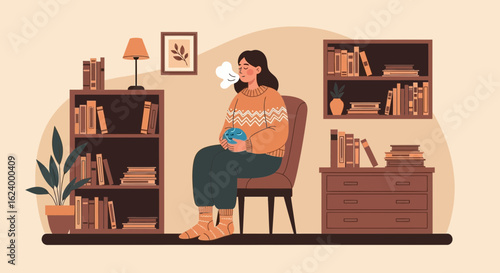Woman Practicing Mindfulness And Meditation At Home For Mental Wellness