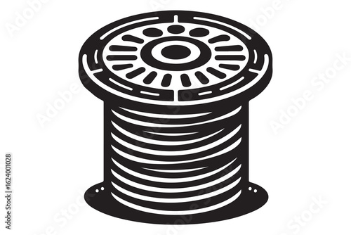 thread spool icon outline vector illustration
