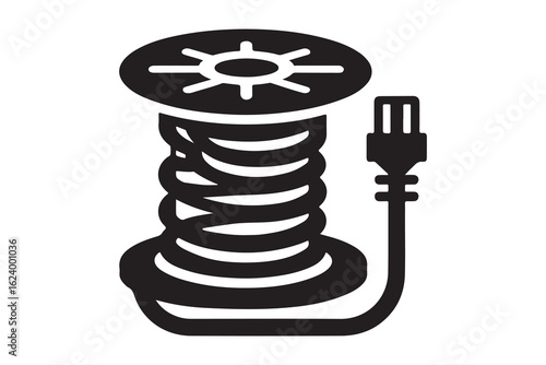 thread spool icon outline vector illustration
