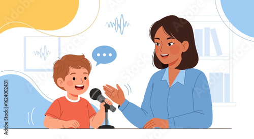 Young Broadcaster Interviewing With Professional Journalist In Studio Setting