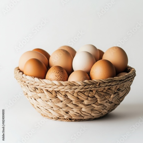 Wallpaper Mural Woven Basket Filled with Assorted Fresh Eggs chicken eggs Torontodigital.ca