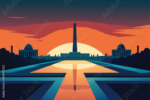 aerial view of the national mall at sunset   (1).eps