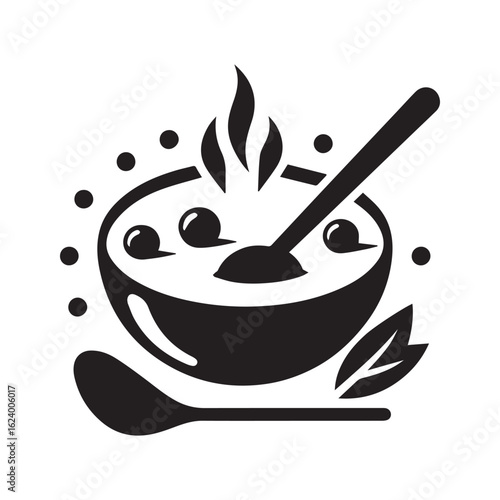 minimalist curry food logo with white background