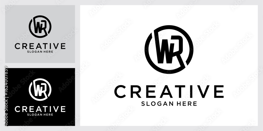 Fototapeta premium WR initial letter logo design vector