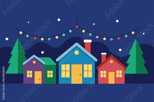 christmas lights on suburban usa houses   (1).eps