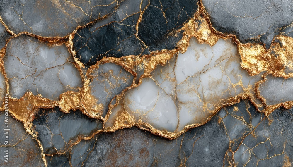 Obraz premium Abstract marble texture with gold veining