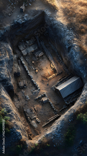 Discovering the Past: An Archeological Dig Site Unveils the Secrets Buried Beneath Our Feet, Bridging History and Modernity with Each Unearthed Artifact