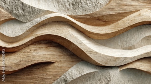 Abstract wood and stone wave pattern