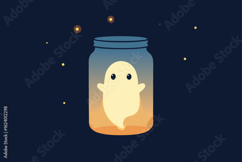 diy ghost nightlight using a mason jar and battery.eps