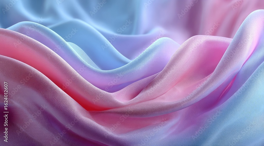 Obraz premium Soft pastel fabric drapes in gentle waves