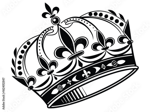Royal Crown: A detailed illustration of a majestic crown, embodying regality, power, and historical significance.