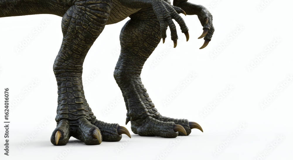 Obraz premium Dinosaurs Claws Ancient Strength on White Backdrop.