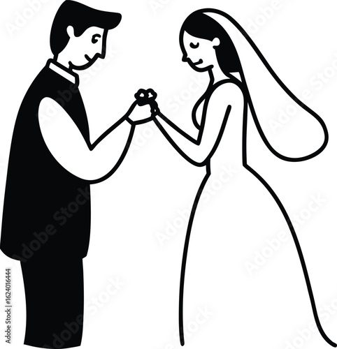 vector illustration of a wedding