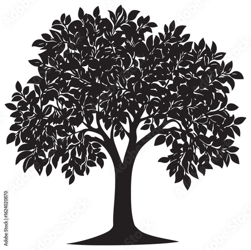 Amla tree silhouette drawing