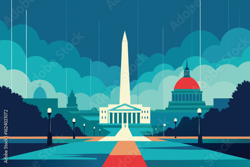 rainy spring day in washington  d c   .eps