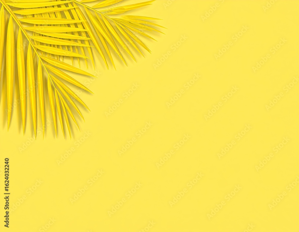Fototapeta premium Tropical gradient background vector with leaf shadow 3