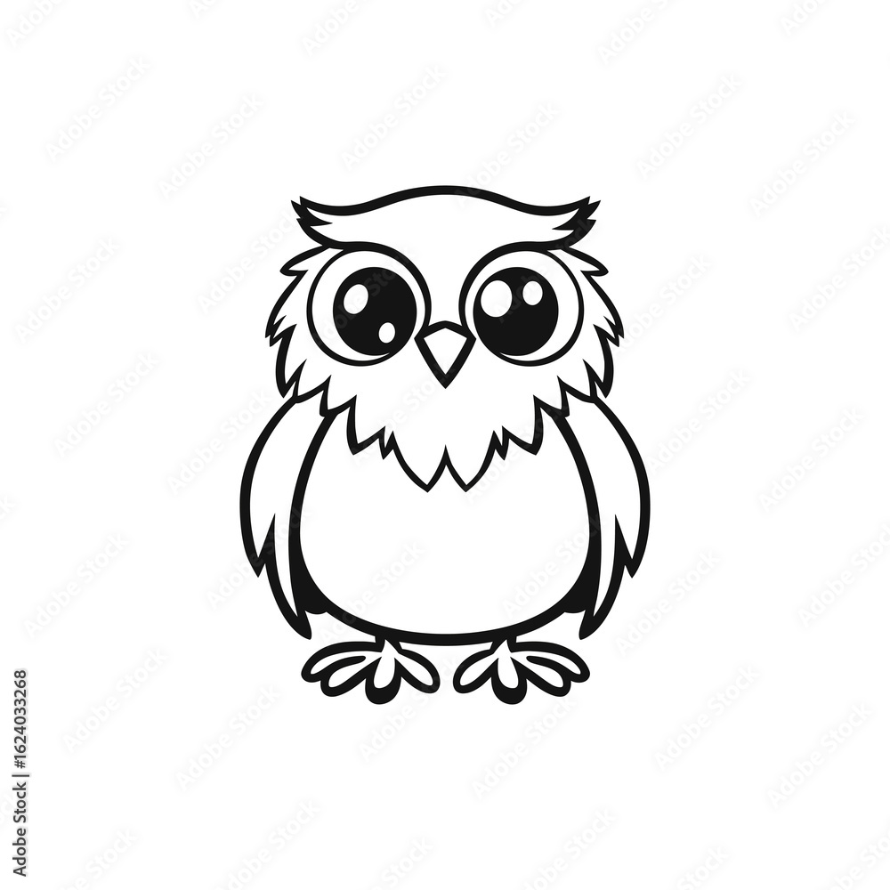 Fototapeta premium owl on white background