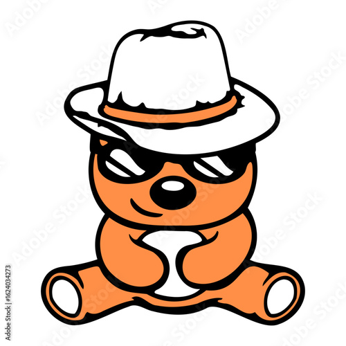 Bear Teddy Sunglasses Cool Hat Gangster Smile Bad