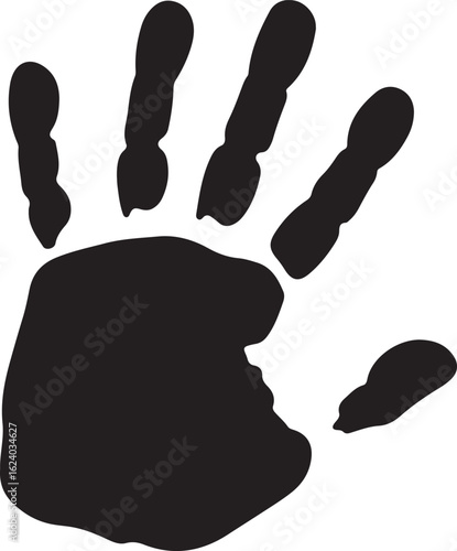 Black handprint silhouette on white background vector 1
