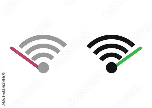 Fast and Low Internet Connection Logo. Stock Illustration