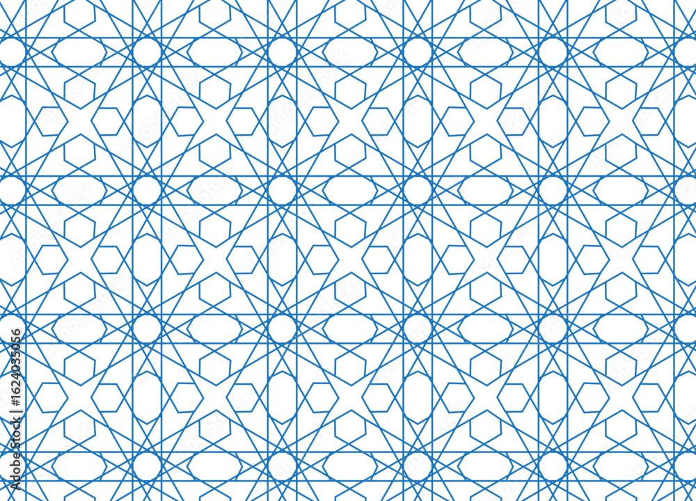 Fototapeta premium Seamless Islamic pattern vector outline background