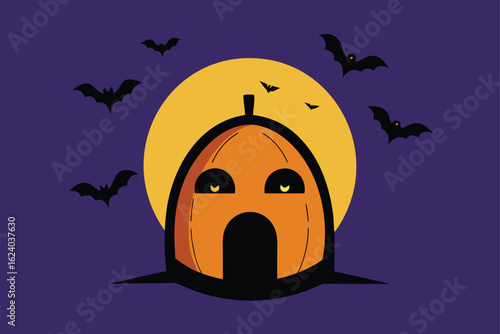 pumpkin-as-portal-with-bats-flying-out-- (1).eps