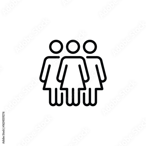 Three women group icon