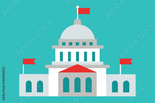 watercolor-style-capitol-building-with-flags-- (1).eps