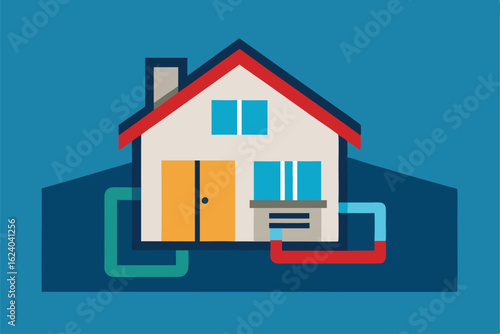 3d cross section vector of a house showing plumbin (1).eps