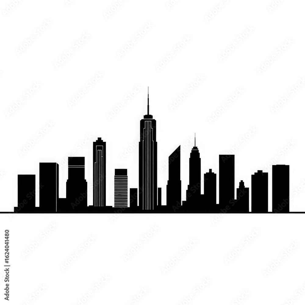 Fototapeta premium new York city skyline with transparent background PNG and JPEG image 