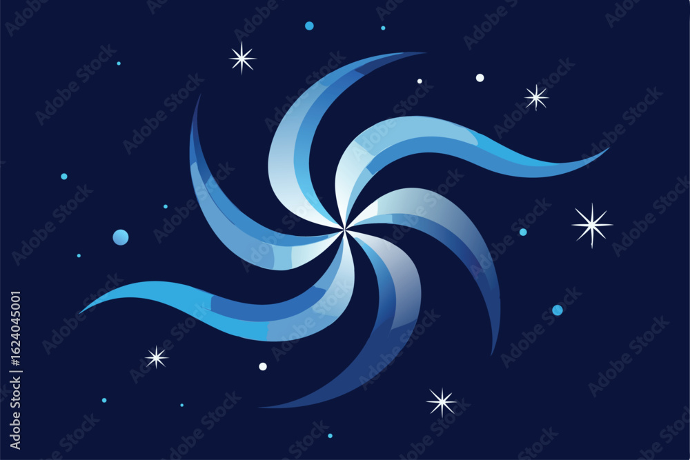 Fototapeta premium abstract swirling snowflake wallpaper with glitter.eps