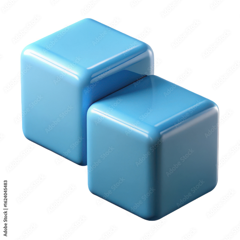 Fototapeta premium Blue cubes render illustration design element for graphic design and web design projects and presentations 3d