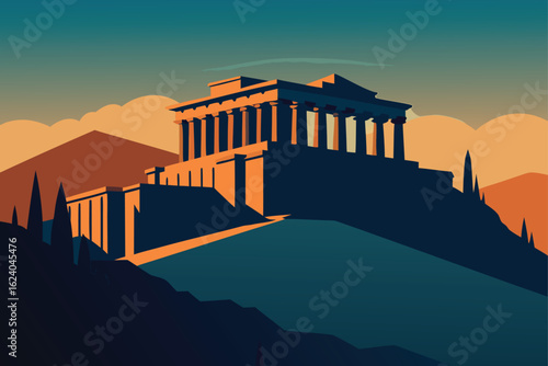 acropolis-hill-in-athens-vector-illustration--.eps